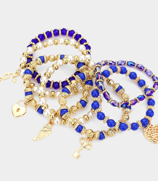 Heart & Angel Wing Cobalt Blue Stack