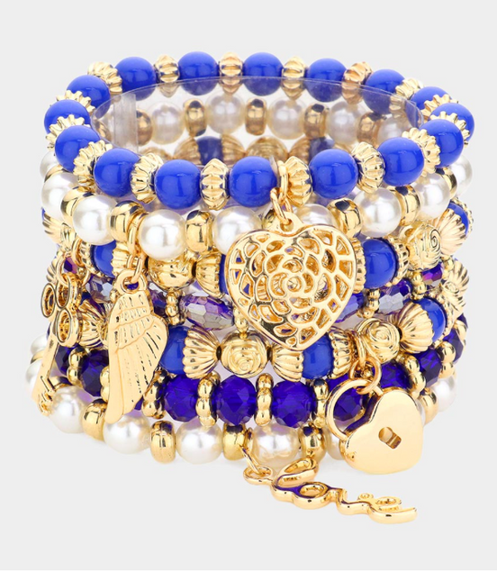 Heart & Angel Wing Cobalt Blue Stack