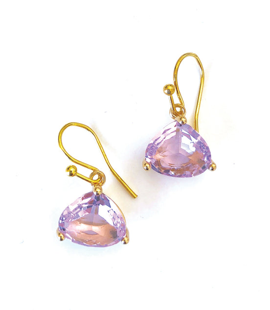 Everyday Crystal Earring Lavender/Gold