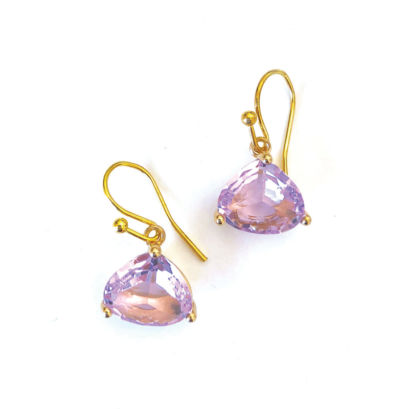 Everyday Crystal Earring Lavender/Gold