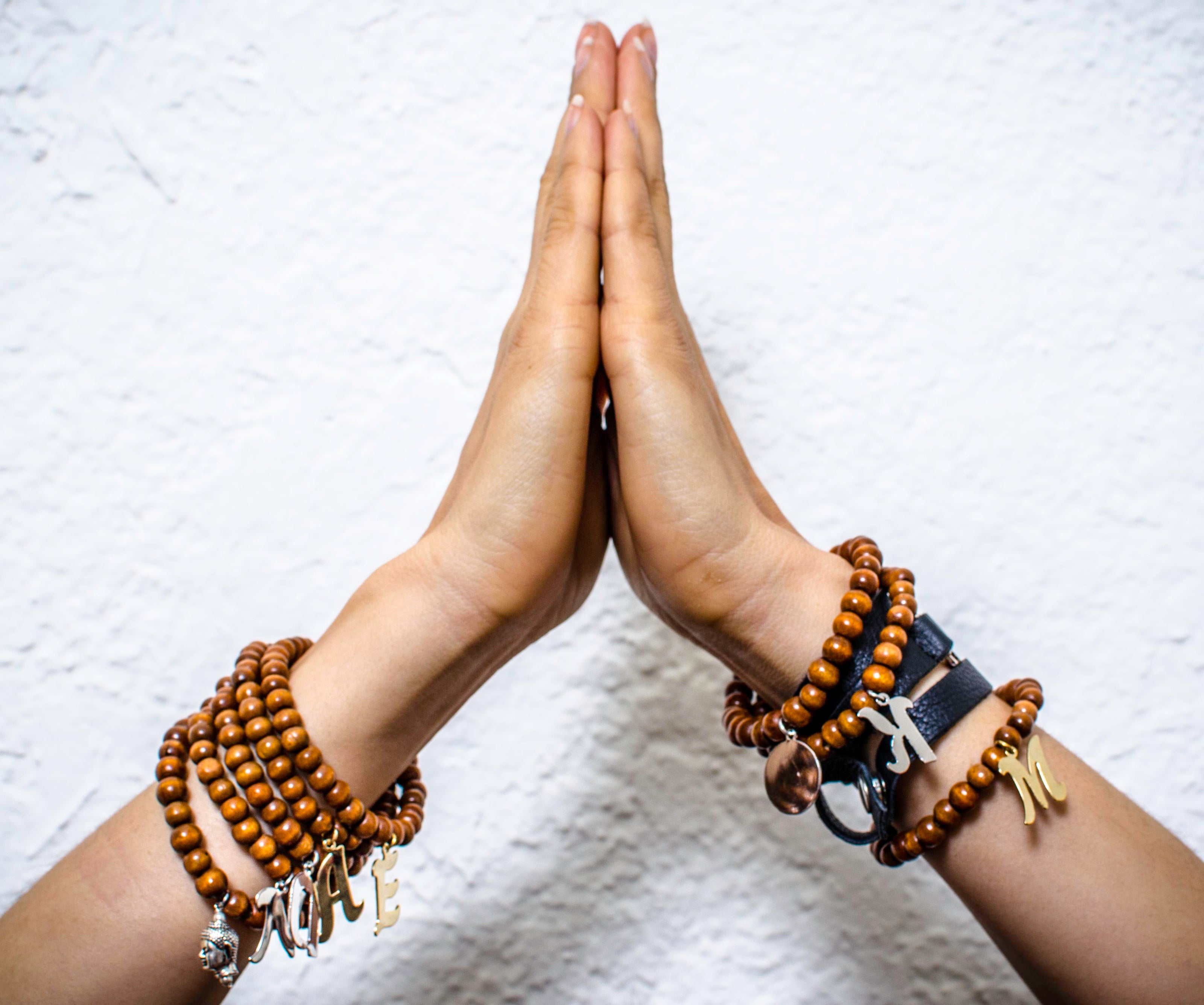 Prayer Bead Carly Initial Bracelet