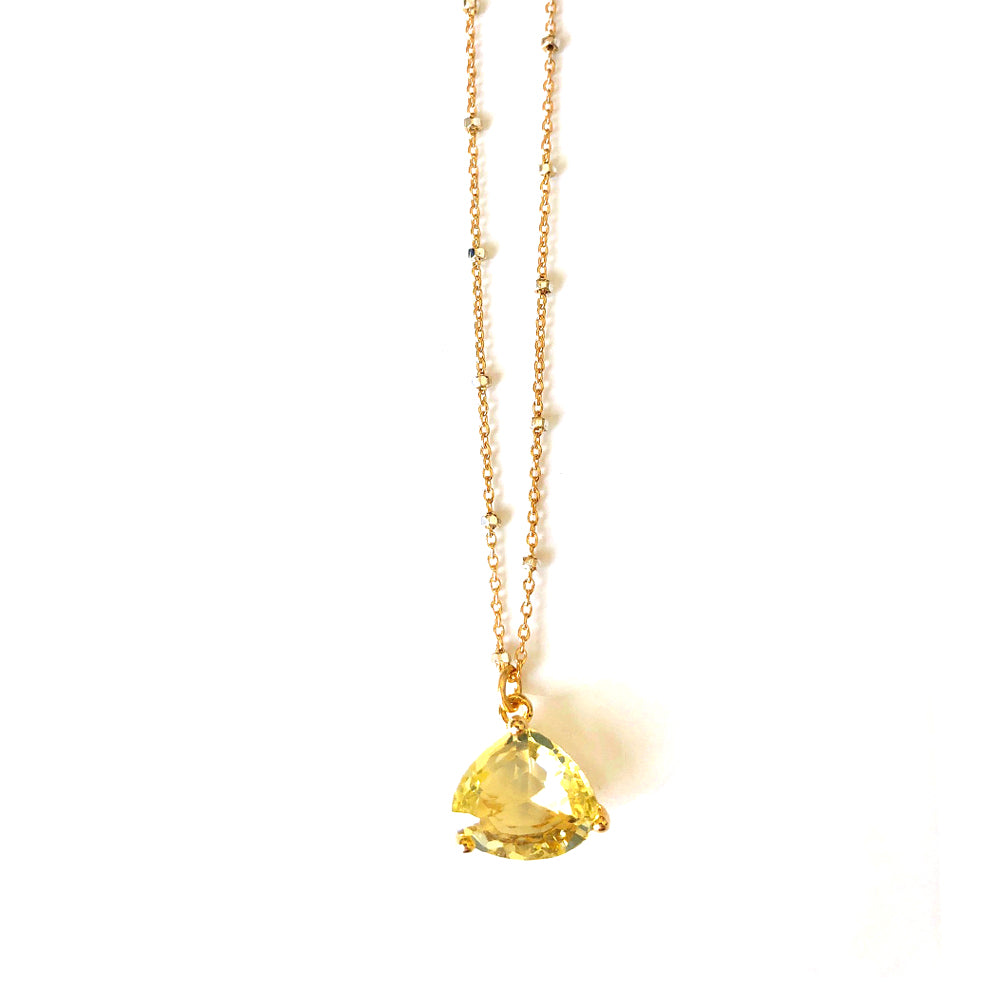Lemon Yellow Drop Necklace
