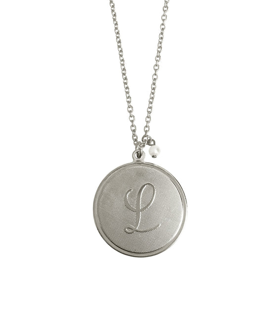 Signature Large Initial Pendant with Pearl Drop
