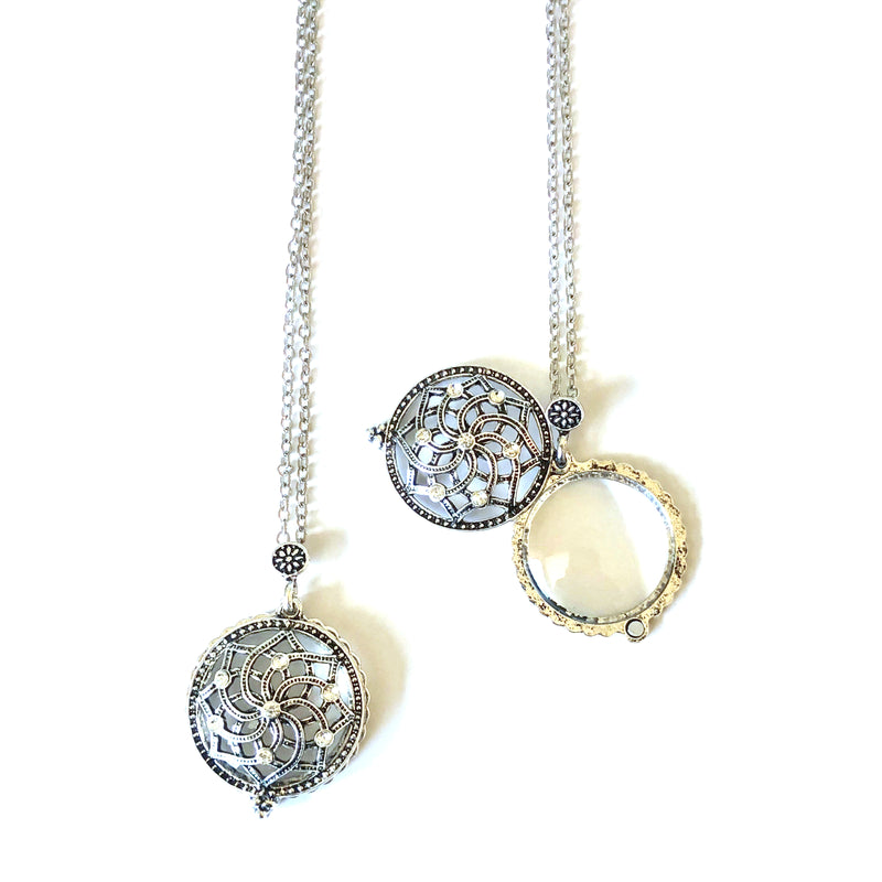 The Fast Flash! Silver Crystal Magnifier Necklace
