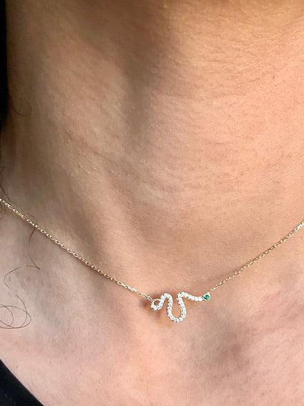 Serpent CZ Necklace