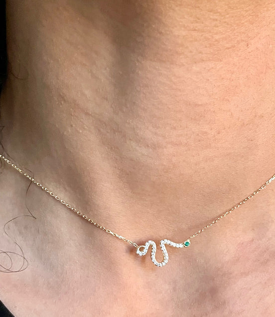 Serpent CZ Necklace