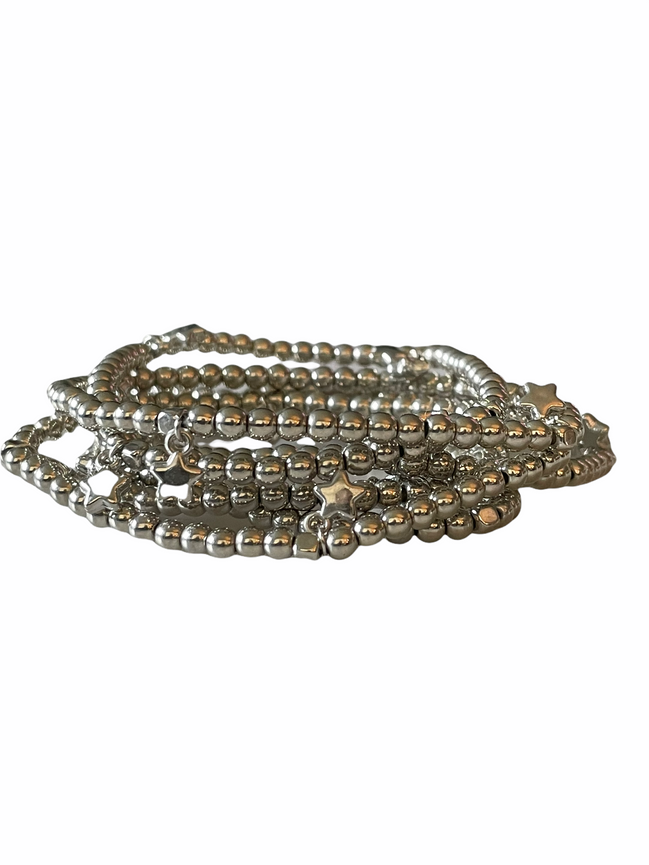 Starry Beads Stack-Silver
