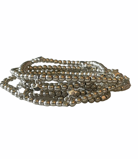 Starry Beads Stack-Silver
