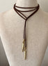 The Fast Flash!  Brown and Gold Suede Necklace