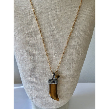 Tiger Eye Shark Tooth Necklace